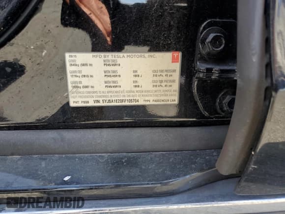 ✅ 2015 Tesla Model S 85D • VIN: 5YJSA1E20FF105704 • Лот: 63595755. Опубликован ранее на Copart с пробегом 97 827 миль. Бесплатный доступ к архиву аукционных продаж из США и подробный отчёт об истории автомобиля на DreamBid. Изображение 12.