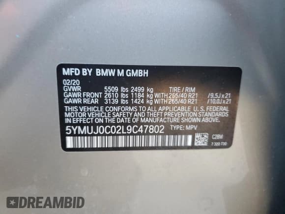 ✅ 2020 BMW X4 M Competition • VIN: 5YMUJ0C02L9C47802 • Lot: 88896685. Wystawiony na Copart z przebiegiem Nie podano. Bezpłatny archiwum sprzedaży aukcyjnych z USA i szczegółowy raport historii pojazdu na DreamBid. Zdjęcie 13.