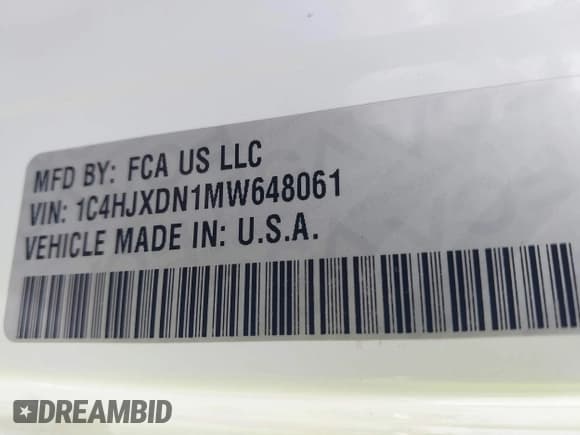 ✅ 2021 Jeep Wrangler Unlimited Sport S • VIN: 1C4HJXDN1MW648061 • Лот: 42426882. Опубликован ранее на IAAI с пробегом 99 008 миль. Бесплатный доступ к архиву аукционных продаж из США и подробный отчёт об истории автомобиля на DreamBid. Изображение 9.