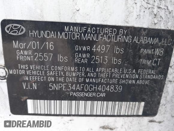 ✅ 2016 Hyundai Sonata Sport • VIN: 5NPE34AF0GH404839 • Лот: 43214417. Опубликован ранее на IAAI с пробегом 98 438 миль. Бесплатный доступ к архиву аукционных продаж из США и подробный отчёт об истории автомобиля на DreamBid. Изображение 9.