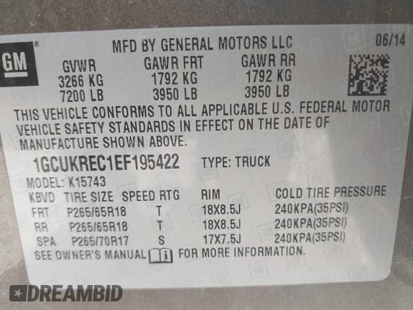 ✅ 2014 Chevrolet Silverado 1500 LT • VIN: 1GCUKREC1EF195422 • Lot: 42053307. Wystawiony na IAAI z przebiegiem 151 391 mil. Bezpłatny archiwum sprzedaży aukcyjnych z USA i szczegółowy raport historii pojazdu na DreamBid. Zdjęcie 9.