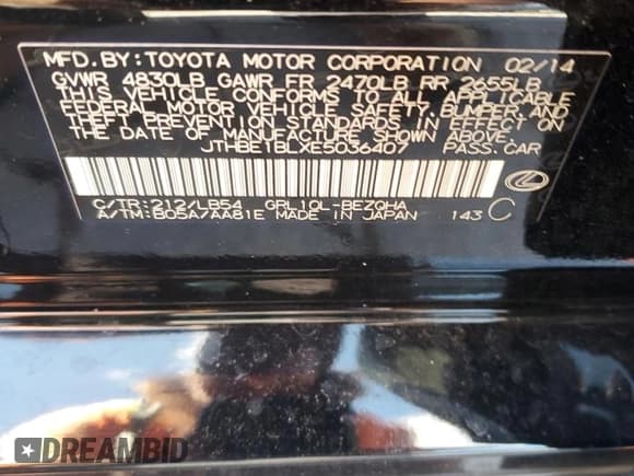 ✅ 2014 Lexus GS 350 • VIN: JTHBE1BLXE5036407 • Lot: 82666585. Wystawiony na Copart z przebiegiem 161 332 mil. Bezpłatny archiwum sprzedaży aukcyjnych z USA i szczegółowy raport historii pojazdu na DreamBid. Zdjęcie 12.