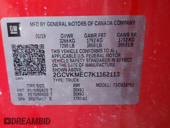 ✅ 2019 Chevrolet Silverado 1500 Custom • VIN: 2GCVKMEC7K1162113 • Lot: 71496015. Wystawiony na Copart z przebiegiem 153 962 mil. Bezpłatny archiwum sprzedaży aukcyjnych z USA i szczegółowy raport historii pojazdu na DreamBid. Zdjęcie 12.