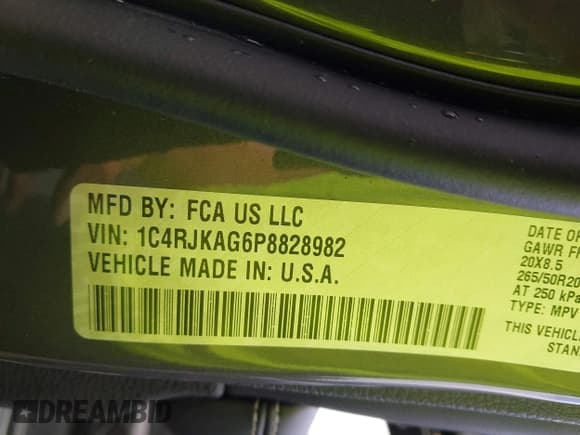 ✅ 2023 Jeep Grand Cherokee Laredo • VIN: 1C4RJKAG6P8828982 • Lot: 42251341. Listed on IAAI with 54,028 mi. Free auction sales archive from the USA and detailed vehicle history report at DreamBid. Image 9.