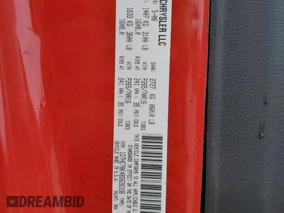 2008 Dodge Dakota z VIN 1D7HE78K48S626336, wystawiony jako Copart lot #45948455 z przebiegiem 151 006 mil mil oraz Szkoda całkowita • Salvage title. Historia ofert i sprzedaży dostępna na DreamBid. Obrazek 13.