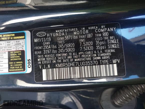 ✅ 2020 Hyundai Palisade Limited • VIN: KM8R5DHE7LU035370 • Лот: 41454862. Опубликован ранее на IAAI с пробегом 86 885 миль. Бесплатный доступ к архиву аукционных продаж из США и подробный отчёт об истории автомобиля на DreamBid. Изображение 9.