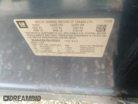 ✅ 2016 Chevrolet Equinox LT • VIN: 2GNALCEK1G6180332 • Лот: 43271431. Опубликован ранее на IAAI с пробегом 183 243 миль. Бесплатный доступ к архиву аукционных продаж из США и подробный отчёт об истории автомобиля на DreamBid. Изображение 9.