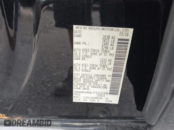 ✅ 2016 Nissan Frontier S • VIN: 1N6AD0EV9GN751220 • Лот: 42346500. Опубликован ранее на IAAI с пробегом 71 861 миль. Бесплатный доступ к архиву аукционных продаж из США и подробный отчёт об истории автомобиля на DreamBid. Изображение 9.