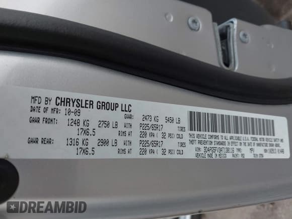 ✅ 2010 Dodge Journey SXT • VIN: 3D4PG5FV3AT138116 • Лот: 43317373. Опубликован ранее на IAAI с пробегом 183 493 миль. Бесплатный доступ к архиву аукционных продаж из США и подробный отчёт об истории автомобиля на DreamBid. Изображение 9.