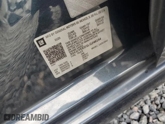 ✅ 2020 Chevrolet Silverado 1500 RST • VIN: 3GCUYEED1LG246154 • Lot: 84869655. Listed on Copart with 26,864 mi. Free auction sales archive from the USA and detailed vehicle history report at DreamBid. Image 12.