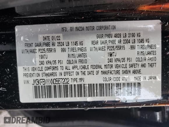 ✅ 2022 Mazda CX-5 Signature • VIN: JM3KFBXYXN0567202 • Lot: 82039924. Wystawiony na Copart z przebiegiem 31 347 mil. Bezpłatny archiwum sprzedaży aukcyjnych z USA i szczegółowy raport historii pojazdu na DreamBid. Zdjęcie 13.