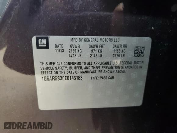 ✅ 2014 Cadillac CTS Luxury RWD • VIN: 1G6AR5S30E0143183 • Лот: 91238245. Опубликован ранее на Copart с пробегом 102 769 миль. Бесплатный доступ к архиву аукционных продаж из США и подробный отчёт об истории автомобиля на DreamBid. Изображение 12.