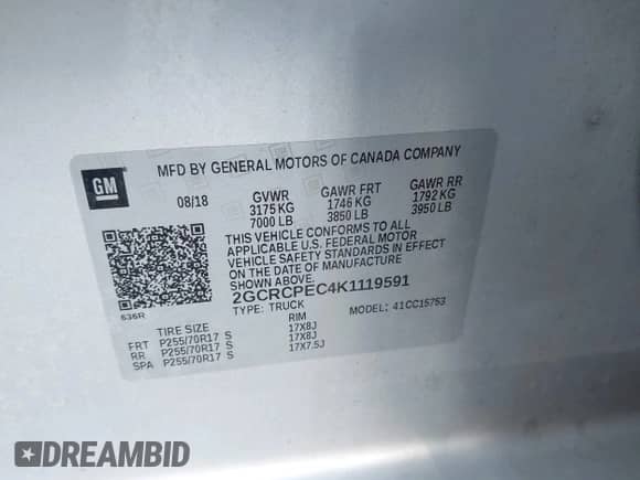2019 Chevrolet Silverado 1500 LT z VIN 2GCRCPEC4K1119591, wystawiony jako IAAI lot #43316471 z przebiegiem 36 980 mil mil oraz . Historia ofert i sprzedaży dostępna na DreamBid. Obrazek 9.