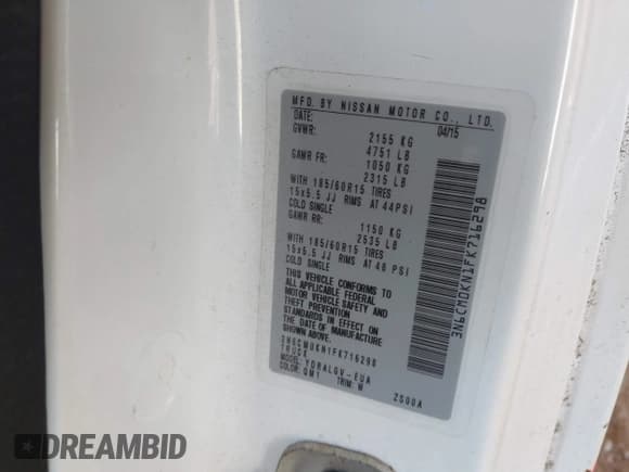 ✅ 2015 Nissan NV200 SV • VIN: 3N6CM0KN1FK716298 • Лот: 42742293. Опубликован ранее на IAAI с пробегом 186 828 миль. Бесплатный доступ к архиву аукционных продаж из США и подробный отчёт об истории автомобиля на DreamBid. Изображение 9.