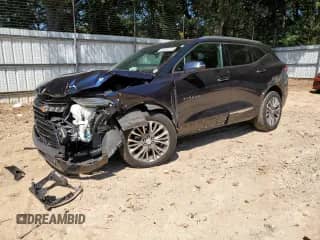 2020 Chevrolet Blazer Premier with VIN 3GNKBFRS4LS573949, listed as a Copart auction lot 80364275 with 81,410 mi miles and Salvage title. Bid and sale history available at DreamBid. Image 1.