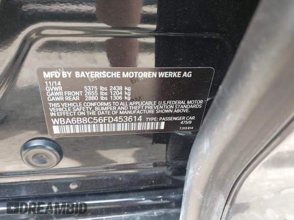 ✅ 2015 BMW 6 Series 640i xDrive • VIN: WBA6B8C56FD453614 • Lot: 42534852. Wystawiony na IAAI z przebiegiem 129 174 mil. Bezpłatny archiwum sprzedaży aukcyjnych z USA i szczegółowy raport historii pojazdu na DreamBid. Zdjęcie 9.