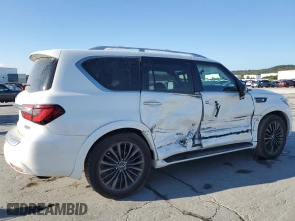 ✅ 2021 Infiniti QX80 Premium Select • VIN: JN8AZ2AF4M9715619 • Lot: 81480675. Listed on Copart with 114,966 mi. Free auction sales archive from the USA and detailed vehicle history report at DreamBid. Image 3.