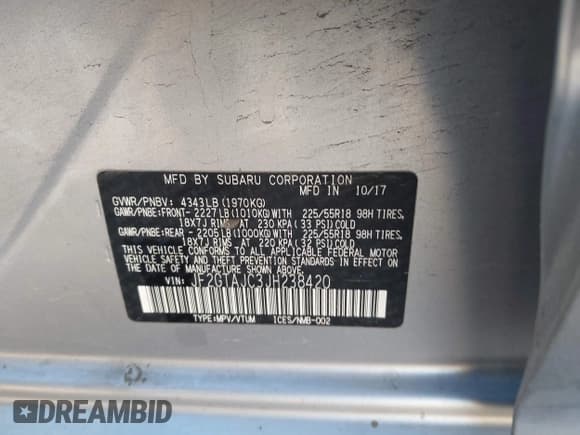 ✅ 2018 Subaru Crosstrek Limited • VIN: JF2GTAJC3JH238420 • Lot: 43585791. Listed on IAAI with 91,148 mi. Free auction sales archive from the USA and detailed vehicle history report at DreamBid. Image 9.