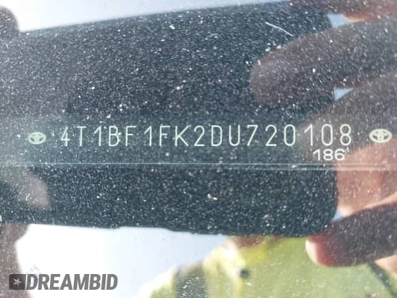 2013 Toyota Camry L with VIN 4T1BF1FK2DU720108, listed as a IAAI auction lot 42979480 with 129,105 mi miles and . Bid and sale history available at DreamBid. Image 18.