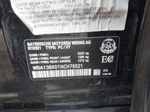 ✅ 2022 BMW 5 Series M550i xDrive • VIN: WBA13BK01NCH76521 • Lot: 41904437. Wystawiony na IAAI z przebiegiem Nie podano. Bezpłatny archiwum sprzedaży aukcyjnych z USA i szczegółowy raport historii pojazdu na DreamBid. Zdjęcie 9.