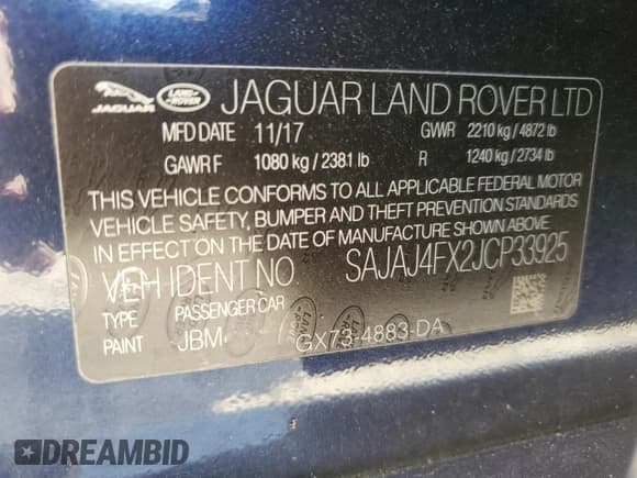 ✅ 2018 Jaguar XE 25t Premium • VIN: SAJAJ4FX2JCP33925 • Lot: 76179614. Listed on Copart with 108,009 mi. Free auction sales archive from the USA and detailed vehicle history report at DreamBid. Image 15.