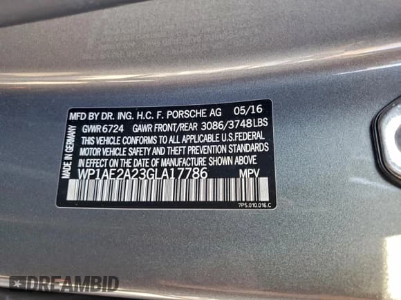 ✅ 2016 Porsche Cayenne S E-Hybrid • VIN: WP1AE2A23GLA17786 • Lot: 95221045. Listed on Copart with 134,959 mi. Free auction sales archive from the USA and detailed vehicle history report at DreamBid. Image 13.