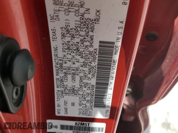 ✅ 2013 Toyota Tacoma • VIN: 5TFJX4CN5DX022460 • Лот: 64212675. Опубликован ранее на Copart с пробегом 194 060 миль. Бесплатный доступ к архиву аукционных продаж из США и подробный отчёт об истории автомобиля на DreamBid. Изображение 12.