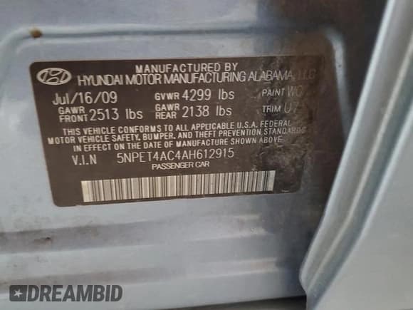 ✅ 2010 Hyundai Sonata GLS • VIN: 5NPET4AC4AH612915 • Лот: 87586795. Опубликован ранее на Copart с пробегом 89 900 миль. Бесплатный доступ к архиву аукционных продаж из США и подробный отчёт об истории автомобиля на DreamBid. Изображение 12.