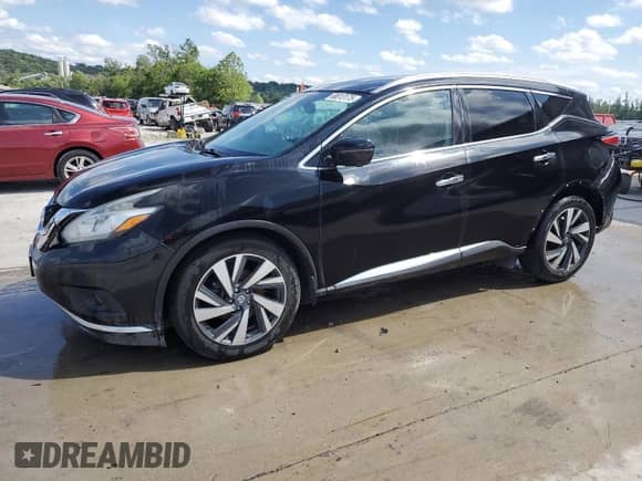2016 Nissan Murano SV with VIN 5N1AZ2MH5GN131617, listed as a Copart auction lot 60813175 with 94,518 mi miles and Salvage title. Bid and sale history available at DreamBid. Image 1.