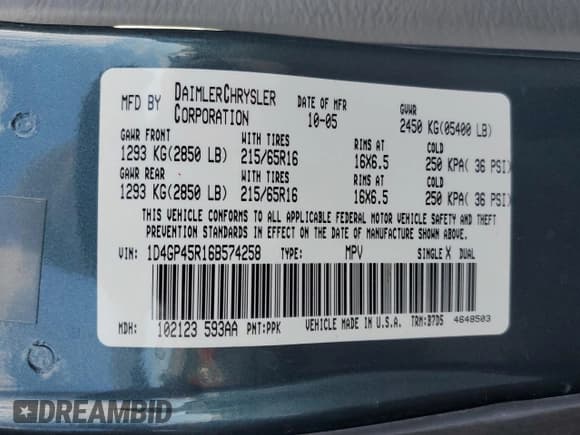 ✅ 2006 Dodge Caravan SXT • VIN: 1D4GP45R16B574258 • Lot: 82119895. Wystawiony na Copart z przebiegiem 97 658 mil. Bezpłatny archiwum sprzedaży aukcyjnych z USA i szczegółowy raport historii pojazdu na DreamBid. Zdjęcie 13.