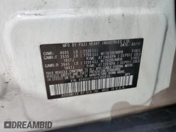 ✅ 2017 Subaru Outback Touring • VIN: 4S4BSATCXH3360610 • Lot: 68643825. Wystawiony na Copart z przebiegiem 198 385 mil. Bezpłatny archiwum sprzedaży aukcyjnych z USA i szczegółowy raport historii pojazdu na DreamBid. Zdjęcie 13.