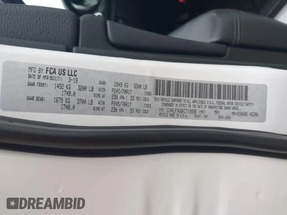 ✅ 2019 Jeep Grand Cherokee Upland • VIN: 1C4RJFAG6KC719936 • Lot: 43460030. Listed on IAAI with 63,721 mi. Free auction sales archive from the USA and detailed vehicle history report at DreamBid. Image 9.