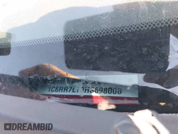 2017 Ram 1500 SLT with VIN 1C6RR7LT3HS698008, listed as a IAAI auction lot 43415468 with 144,622 mi miles and . Bid and sale history available at DreamBid. Image 9.