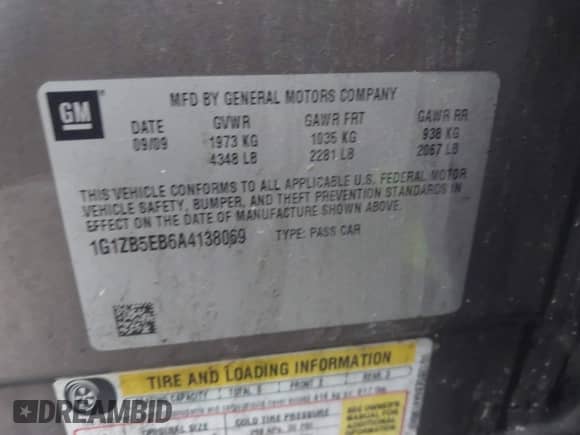 2010 Chevrolet Malibu 1LS с VIN 1G1ZB5EB6A4138069, выставлен на аукционе IAAI как лот 43388700 с пробегом 183 303 миль миль и . История ставок и продаж доступна на DreamBid. Изображение 9.