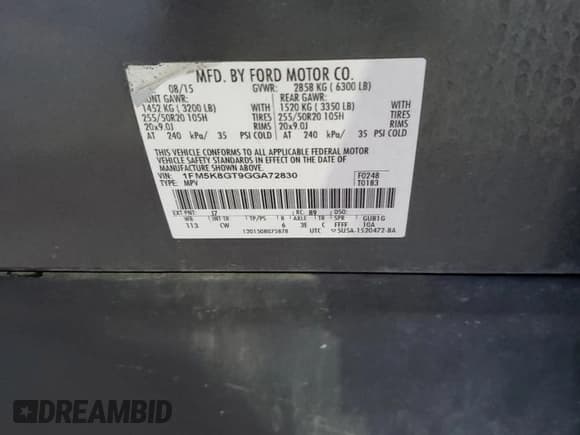 ✅ 2016 Ford Explorer Sport • VIN: 1FM5K8GT9GGA72830 • Lot: 91058135. Wystawiony na Copart z przebiegiem 169 841 mil. Bezpłatny archiwum sprzedaży aukcyjnych z USA i szczegółowy raport historii pojazdu na DreamBid. Zdjęcie 13.