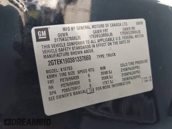 2008 GMC Sierra 1500 SLE1 с VIN 2GTEK190381337660, выставлен на аукционе IAAI как лот 43455578 с пробегом 310 718 миль миль и . История ставок и продаж доступна на DreamBid. Изображение 9.