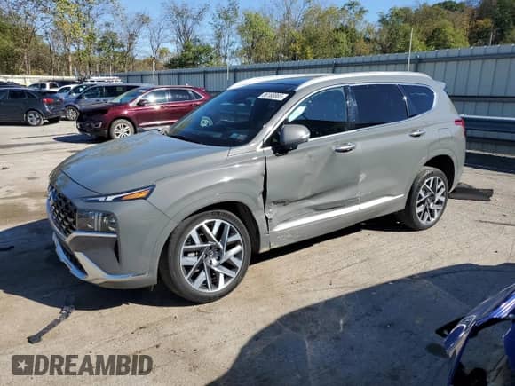 2021 Hyundai Santa Fe Calligraphy with VIN 5NMS5DAL7MH363234, listed as a Copart auction lot 86188865 with 57,811 mi miles and Salvage title. Bid and sale history available at DreamBid. Image 1.