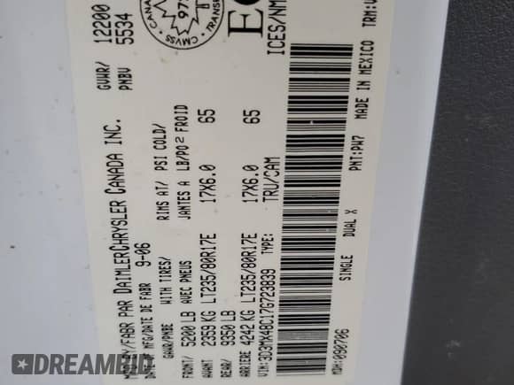 2007 Dodge 3500 Laramie z VIN 3D3MX48C17G723839, wystawiony jako Copart lot #42951025 z przebiegiem Nie podano mil oraz Szkoda całkowita • Salvage title. Historia ofert i sprzedaży dostępna na DreamBid. Obrazek 13.