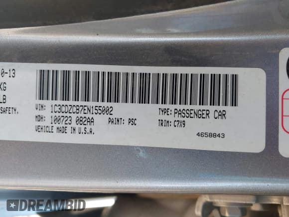 ✅ 2014 Dodge Avenger SXT • VIN: 1C3CDZCB7EN155002 • Lot: 43794150. Listed on IAAI with 181,686 mi. Free auction sales archive from the USA and detailed vehicle history report at DreamBid. Image 9.