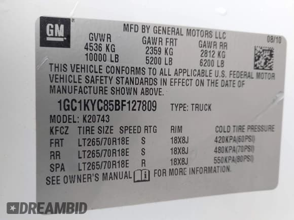 ✅ 2011 Chevrolet Silverado 2500HD LTZ • VIN: 1GC1KYC85BF127809 • Lot: 41846872. Listed on IAAI with 247,513 mi. Free auction sales archive from the USA and detailed vehicle history report at DreamBid. Image 9.