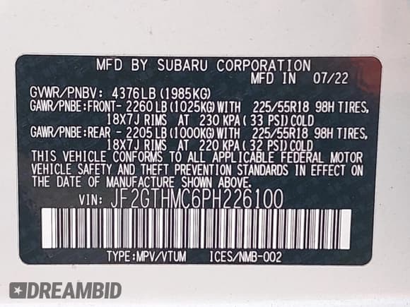 ✅ 2023 Subaru Crosstrek Limited • VIN: JF2GTHMC6PH226100 • Lot: 43422847. Listed on IAAI with 15,609 mi. Free auction sales archive from the USA and detailed vehicle history report at DreamBid. Image 9.