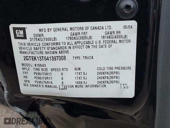 ✅ 2004 GMC Sierra 1500 SLE • VIN: 2GTEK13T641397008 • Лот: 42479122. Опубликован ранее на IAAI с пробегом 92 610 миль. Бесплатный доступ к архиву аукционных продаж из США и подробный отчёт об истории автомобиля на DreamBid. Изображение 9.