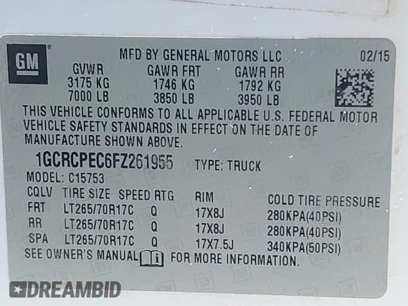 ✅ 2015 Chevrolet Silverado 1500 LS • VIN: 1GCRCPEC6FZ261955 • Лот: 42051608. Опубликован ранее на IAAI с пробегом 190 398 миль. Бесплатный доступ к архиву аукционных продаж из США и подробный отчёт об истории автомобиля на DreamBid. Изображение 9.
