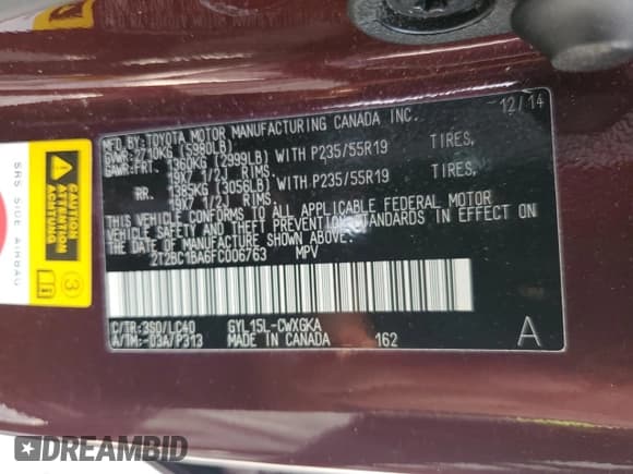 ✅ 2015 Lexus RX 450h • VIN: 2T2BC1BA6FC006763 • Lot: 71043175. Wystawiony na Copart z przebiegiem 80 653 mil. Bezpłatny archiwum sprzedaży aukcyjnych z USA i szczegółowy raport historii pojazdu na DreamBid. Zdjęcie 13.