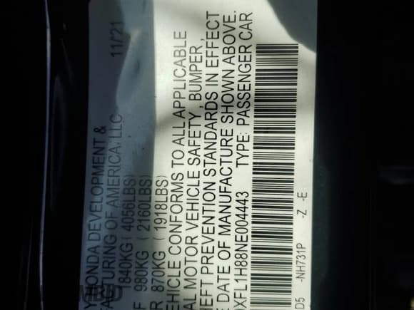 ✅ 2022 Honda Civic Sport Touring • VIN: 19XFL1H88NE004443 • Lot: 81801845. Wystawiony na Copart z przebiegiem 57 863 mil. Bezpłatny archiwum sprzedaży aukcyjnych z USA i szczegółowy raport historii pojazdu na DreamBid. Zdjęcie 12.