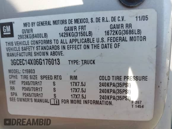 2006 Chevrolet Silverado 1500 Work Truck с VIN 3GCEC14X06G176013, выставлен на аукционе IAAI как лот 42876924 с пробегом 177 663 миль миль и . История ставок и продаж доступна на DreamBid. Изображение 9.