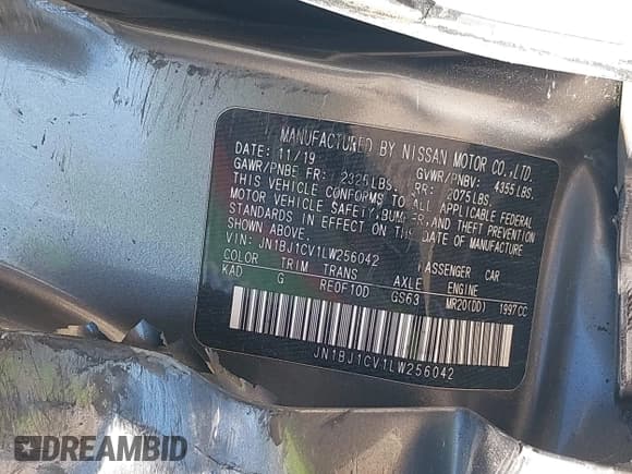 ✅ 2020 Nissan Rogue S • VIN: JN1BJ1CV1LW256042 • Lot: 41805358. Wystawiony na IAAI z przebiegiem 89 936 mil. Bezpłatny archiwum sprzedaży aukcyjnych z USA i szczegółowy raport historii pojazdu na DreamBid. Zdjęcie 9.