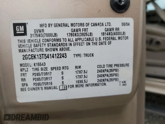 ✅ 2004 Chevrolet Silverado 1500 LS • VIN: 2GCEK13T541412243 • Lot: 77465974. Wystawiony na Copart z przebiegiem Nie podano. Bezpłatny archiwum sprzedaży aukcyjnych z USA i szczegółowy raport historii pojazdu na DreamBid. Zdjęcie 14.