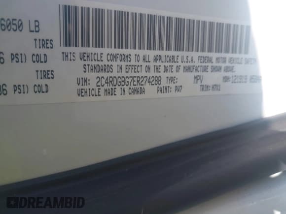 ✅ 2014 Dodge Grand Caravan SE • VIN: 2C4RDGBG7ER274288 • Лот: 43462022. Опубликован ранее на IAAI с пробегом 87 100 миль. Бесплатный доступ к архиву аукционных продаж из США и подробный отчёт об истории автомобиля на DreamBid. Изображение 9.