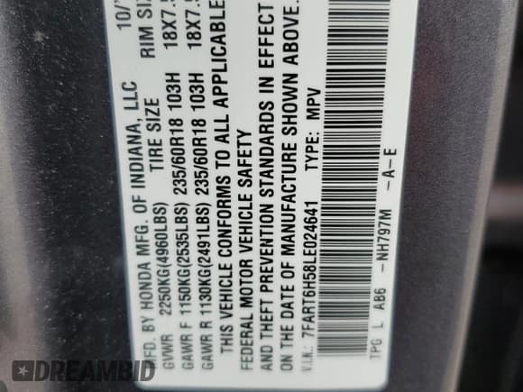 ✅ 2020 Honda CR-V EX • VIN: 7FART6H58LE024641 • Лот: 69408595. Опубликован ранее на Copart с пробегом 45 204 миль. Бесплатный доступ к архиву аукционных продаж из США и подробный отчёт об истории автомобиля на DreamBid. Изображение 12.